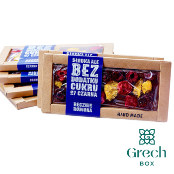 Czarna czekolada bez dodatku cukru – wiśnia, mandarynka