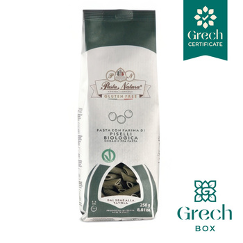 Makaron penne z groszku